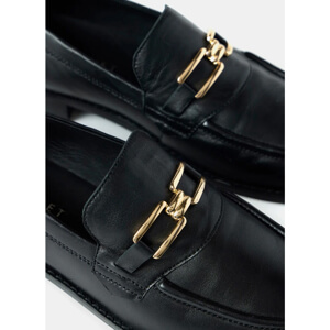 Mint Velvet Black Leather Classic Loafers